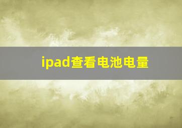 ipad查看电池电量