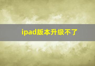 ipad版本升级不了