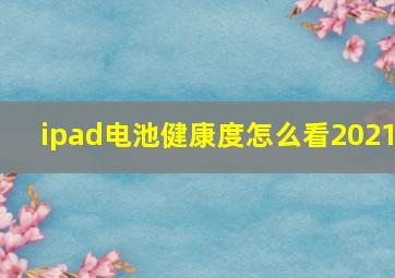 ipad电池健康度怎么看2021