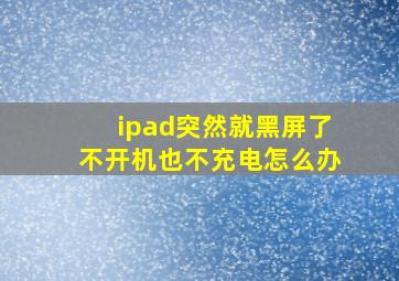 ipad突然就黑屏了不开机也不充电怎么办