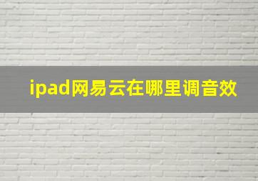 ipad网易云在哪里调音效