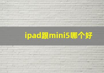 ipad跟mini5哪个好