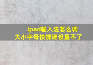 ipad输入法怎么调大小字母快捷键设置不了