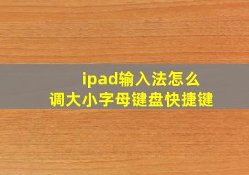 ipad输入法怎么调大小字母键盘快捷键