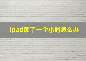 ipad锁了一个小时怎么办