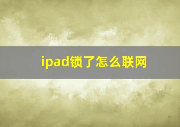 ipad锁了怎么联网