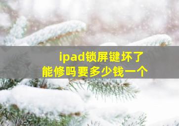 ipad锁屏键坏了能修吗要多少钱一个