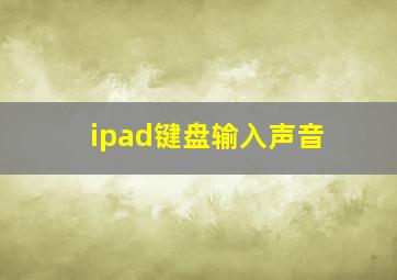 ipad键盘输入声音