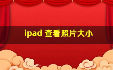 ipad 查看照片大小