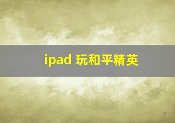 ipad 玩和平精英