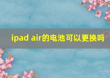 ipad air的电池可以更换吗