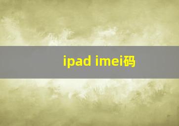 ipad imei码