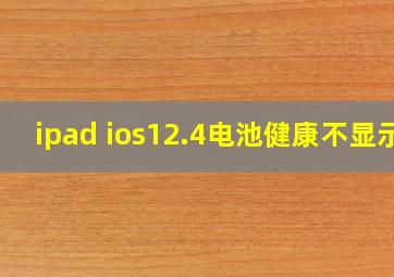 ipad ios12.4电池健康不显示