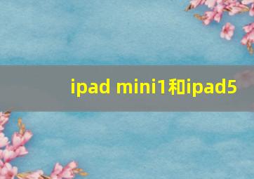 ipad mini1和ipad5