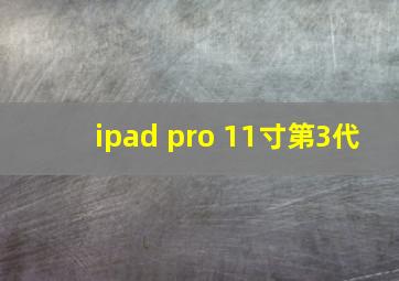 ipad pro 11寸第3代