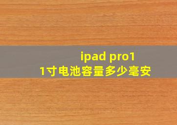 ipad pro11寸电池容量多少毫安