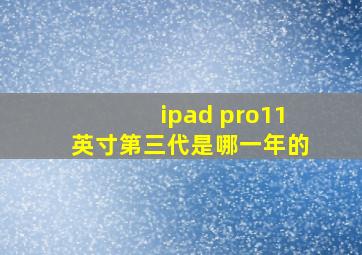 ipad pro11英寸第三代是哪一年的