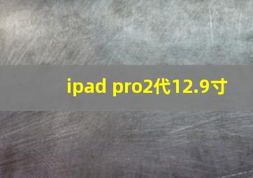 ipad pro2代12.9寸