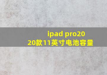 ipad pro2020款11英寸电池容量