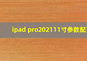 ipad pro202111寸参数配置