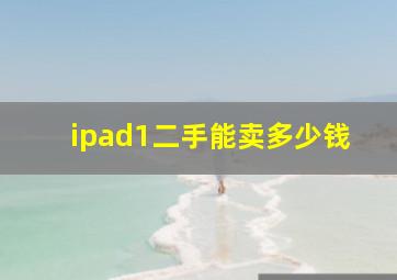 ipad1二手能卖多少钱