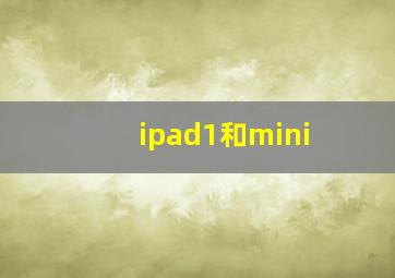 ipad1和mini