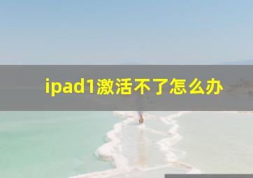 ipad1激活不了怎么办