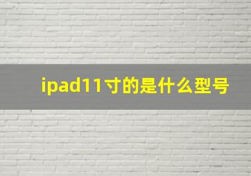 ipad11寸的是什么型号