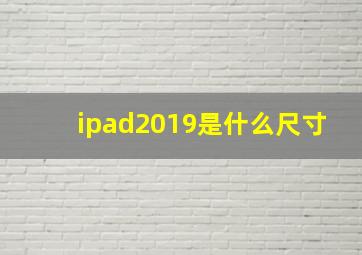 ipad2019是什么尺寸