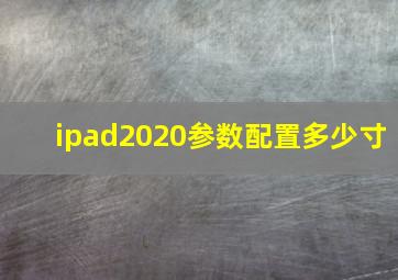 ipad2020参数配置多少寸