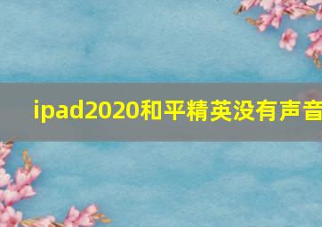 ipad2020和平精英没有声音