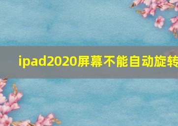 ipad2020屏幕不能自动旋转