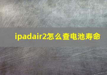 ipadair2怎么查电池寿命