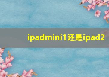 ipadmini1还是ipad2