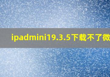 ipadmini19.3.5下载不了微信