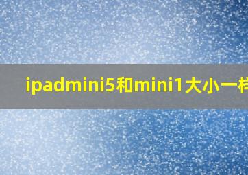 ipadmini5和mini1大小一样吗