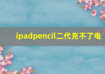 ipadpencil二代充不了电