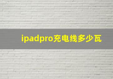 ipadpro充电线多少瓦