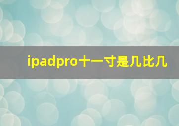 ipadpro十一寸是几比几