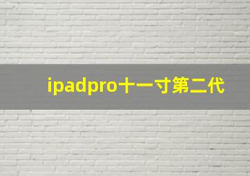 ipadpro十一寸第二代