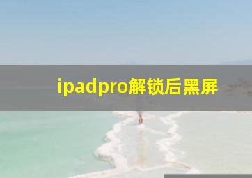 ipadpro解锁后黑屏