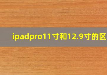 ipadpro11寸和12.9寸的区别