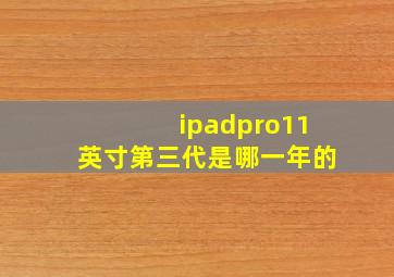 ipadpro11英寸第三代是哪一年的