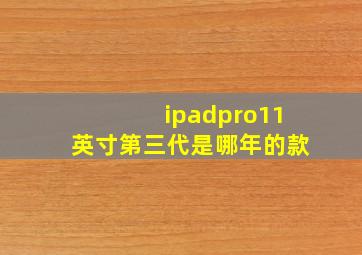 ipadpro11英寸第三代是哪年的款