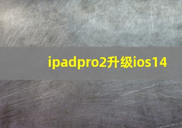 ipadpro2升级ios14