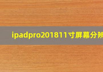 ipadpro201811寸屏幕分辨率