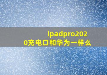 ipadpro2020充电口和华为一样么