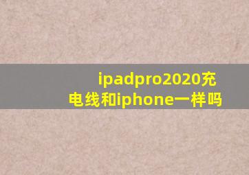 ipadpro2020充电线和iphone一样吗