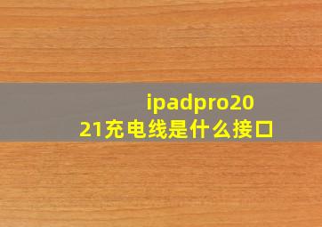 ipadpro2021充电线是什么接口