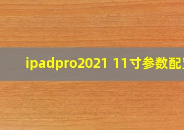 ipadpro2021 11寸参数配置